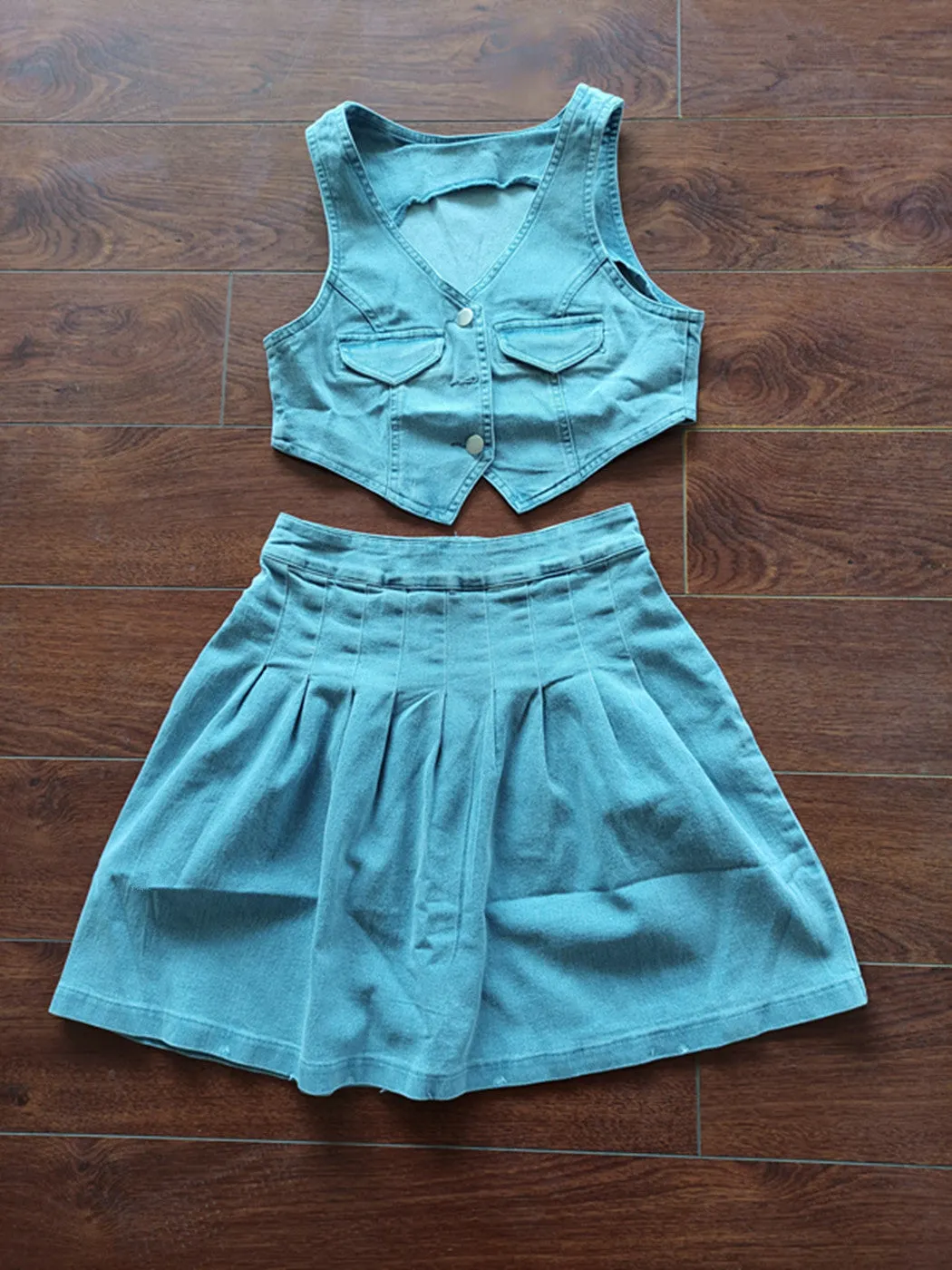 Fashion pleated skirt set AY2793