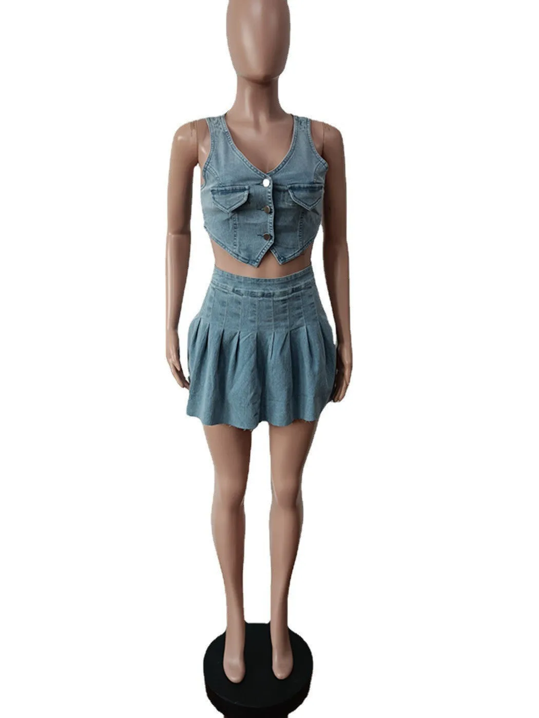 Fashion pleated skirt set AY2793