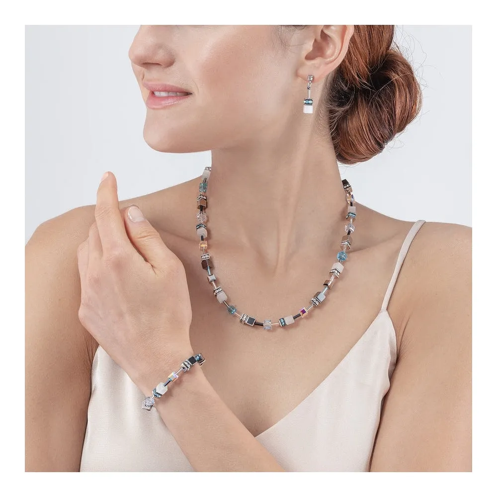 GeoCUBE® Iconic Monochrome Necklace, Aqua - 4012/10-2000