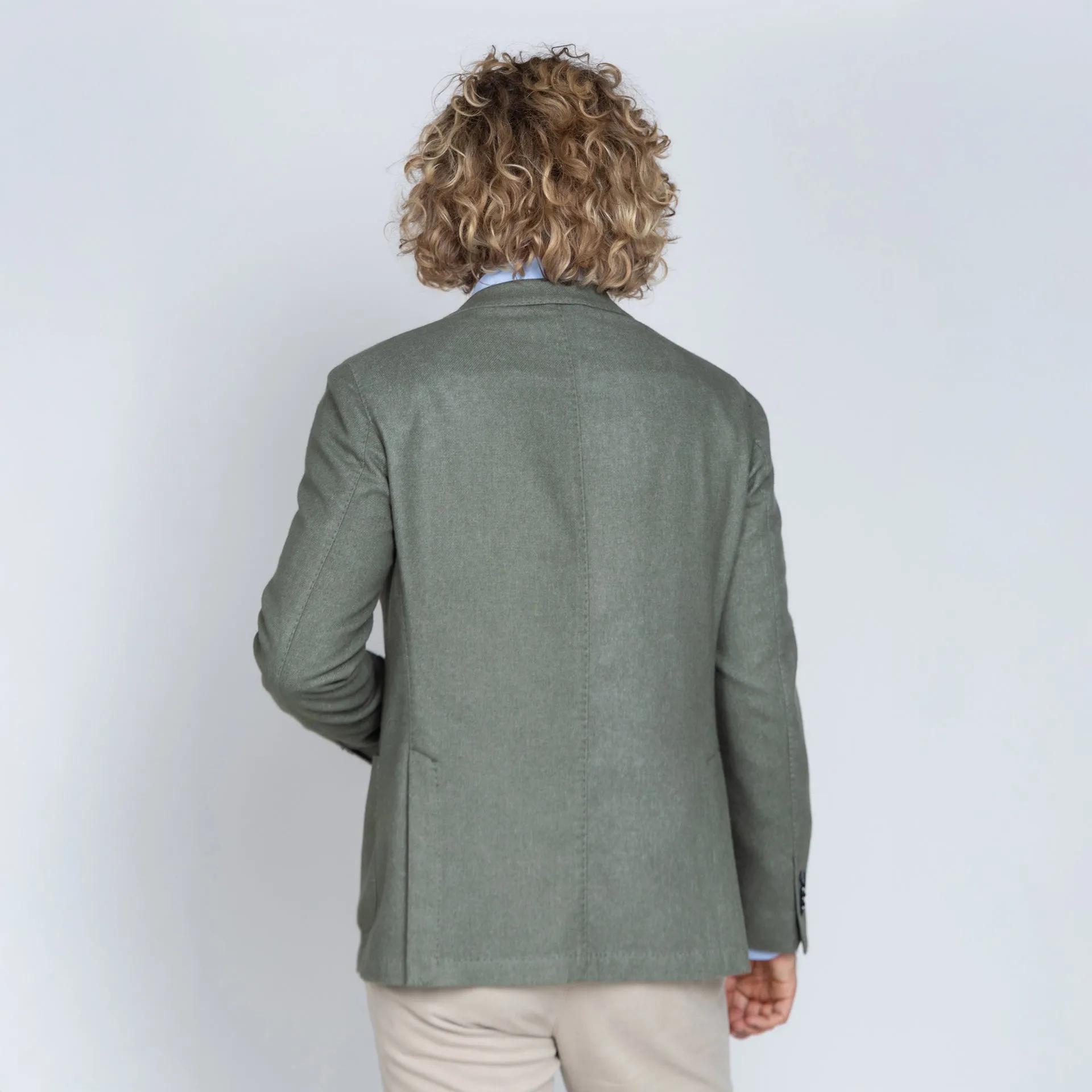 Green Wool-Cashmere Unconstructed Contemporary Fit Sport Jacket - L.B.M. 1911