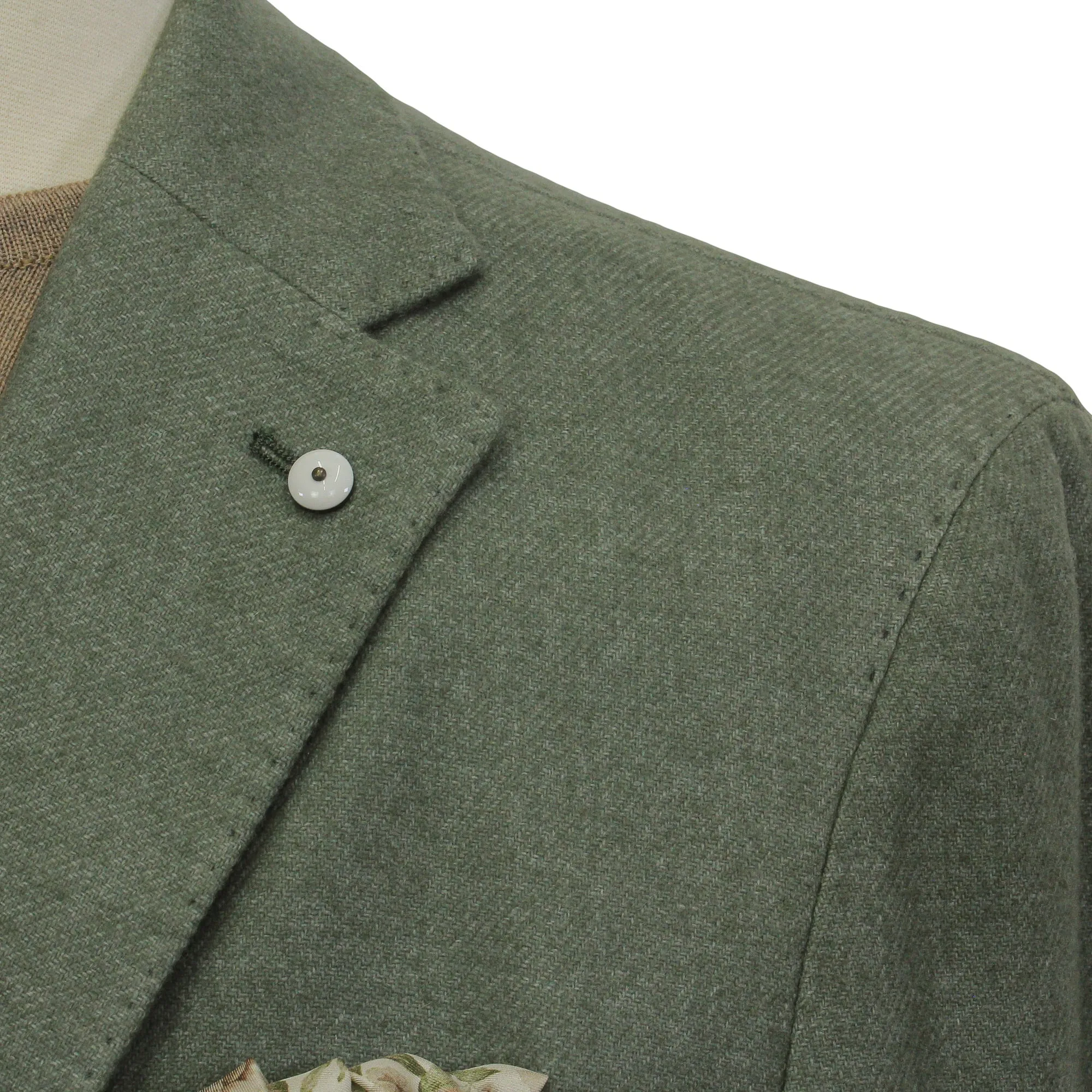Green Wool-Cashmere Unconstructed Contemporary Fit Sport Jacket - L.B.M. 1911