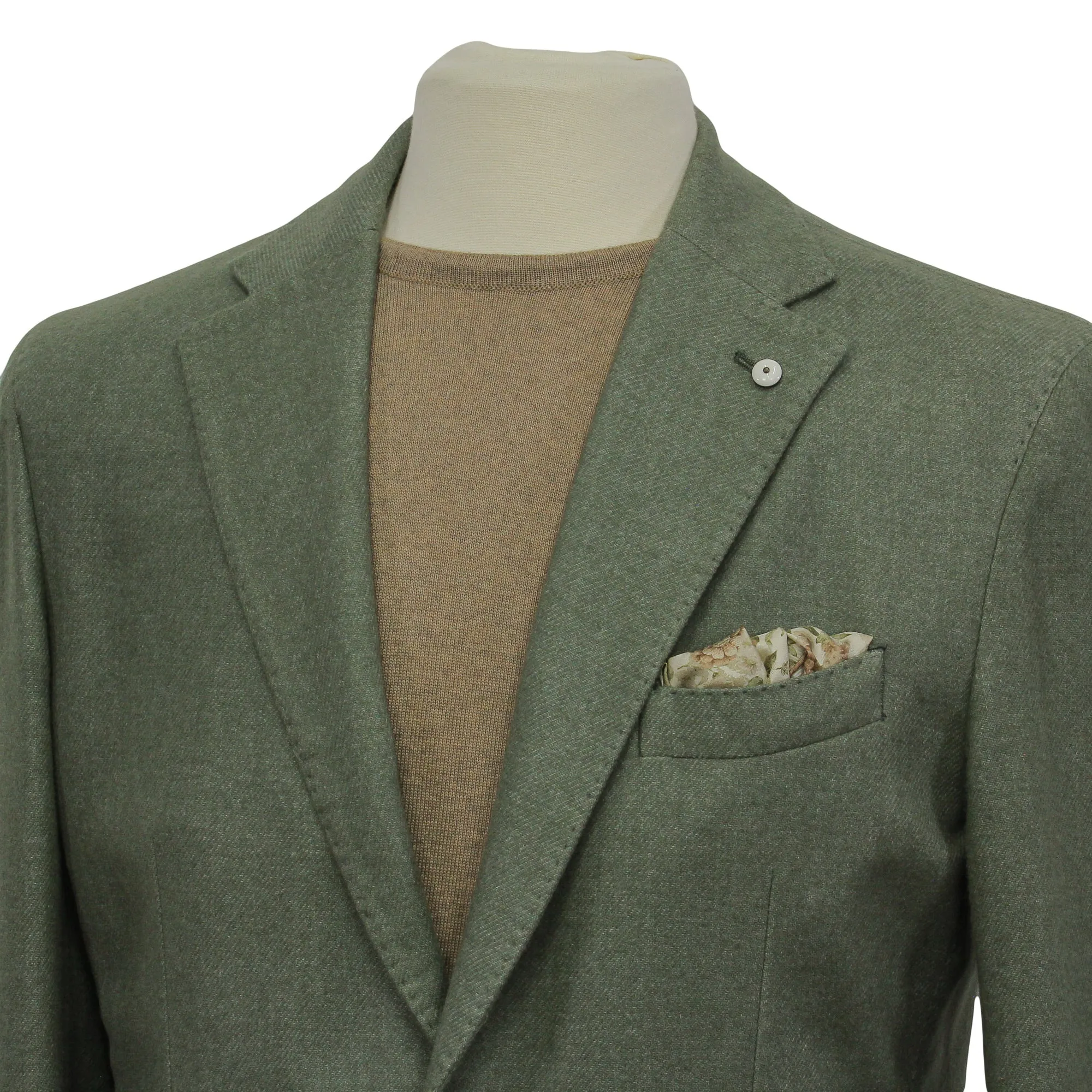 Green Wool-Cashmere Unconstructed Contemporary Fit Sport Jacket - L.B.M. 1911