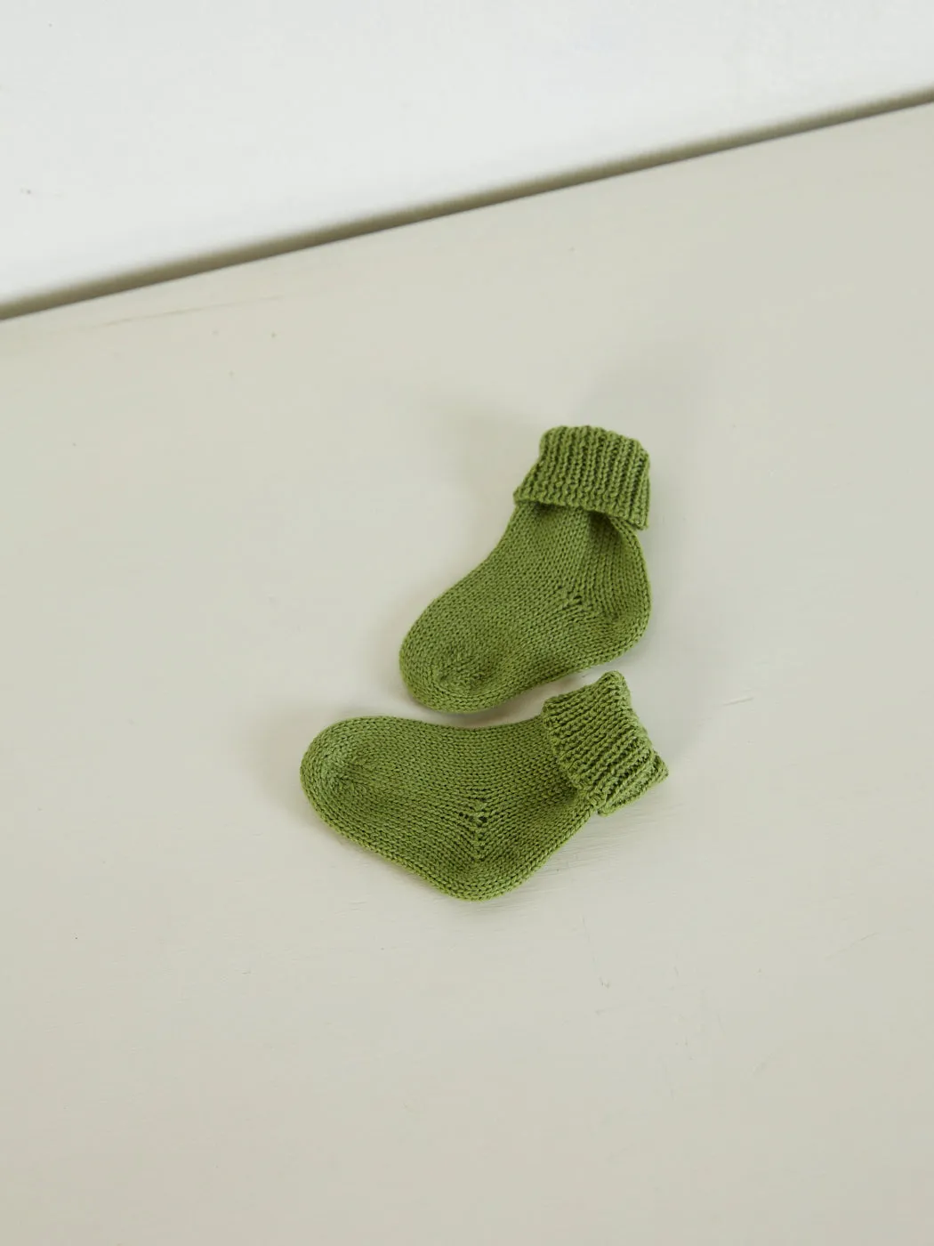 Hand Knitted Vest & Socks Set | Moss 3-6 Months