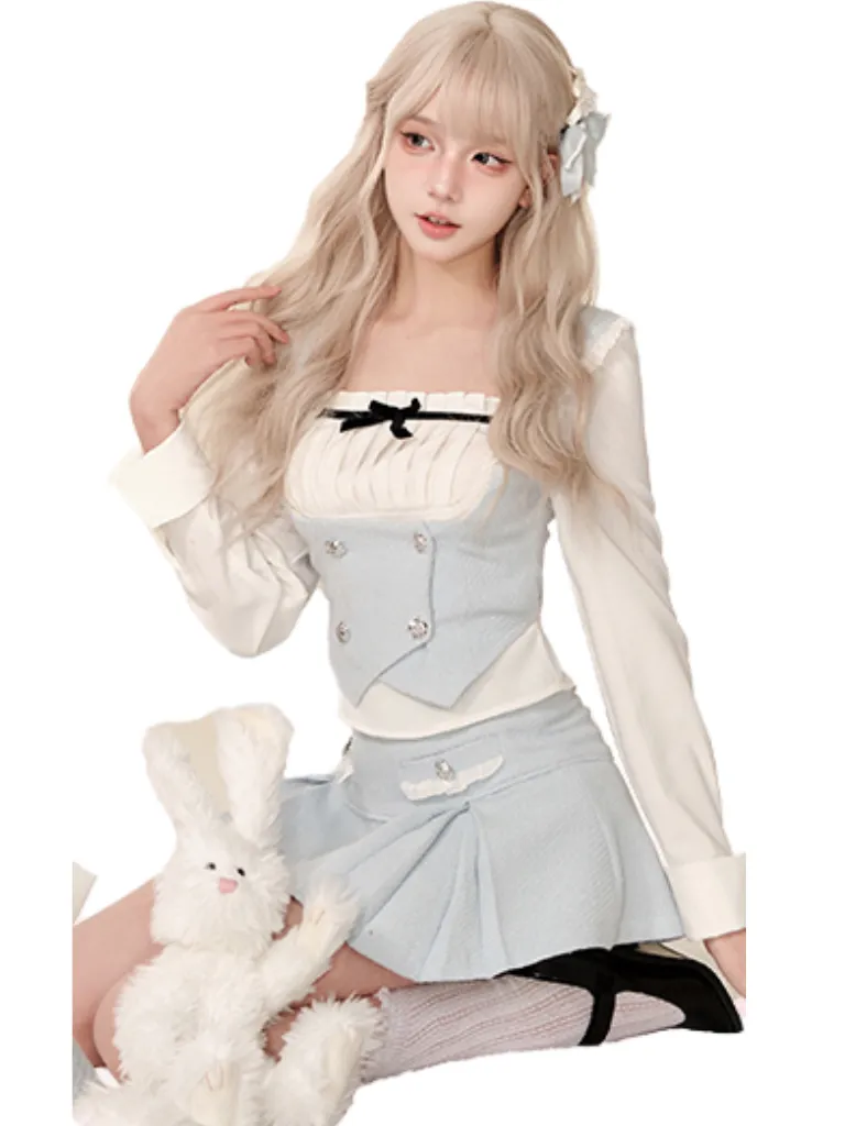 Ice Skirt Pear Shirt Double Mint Vest