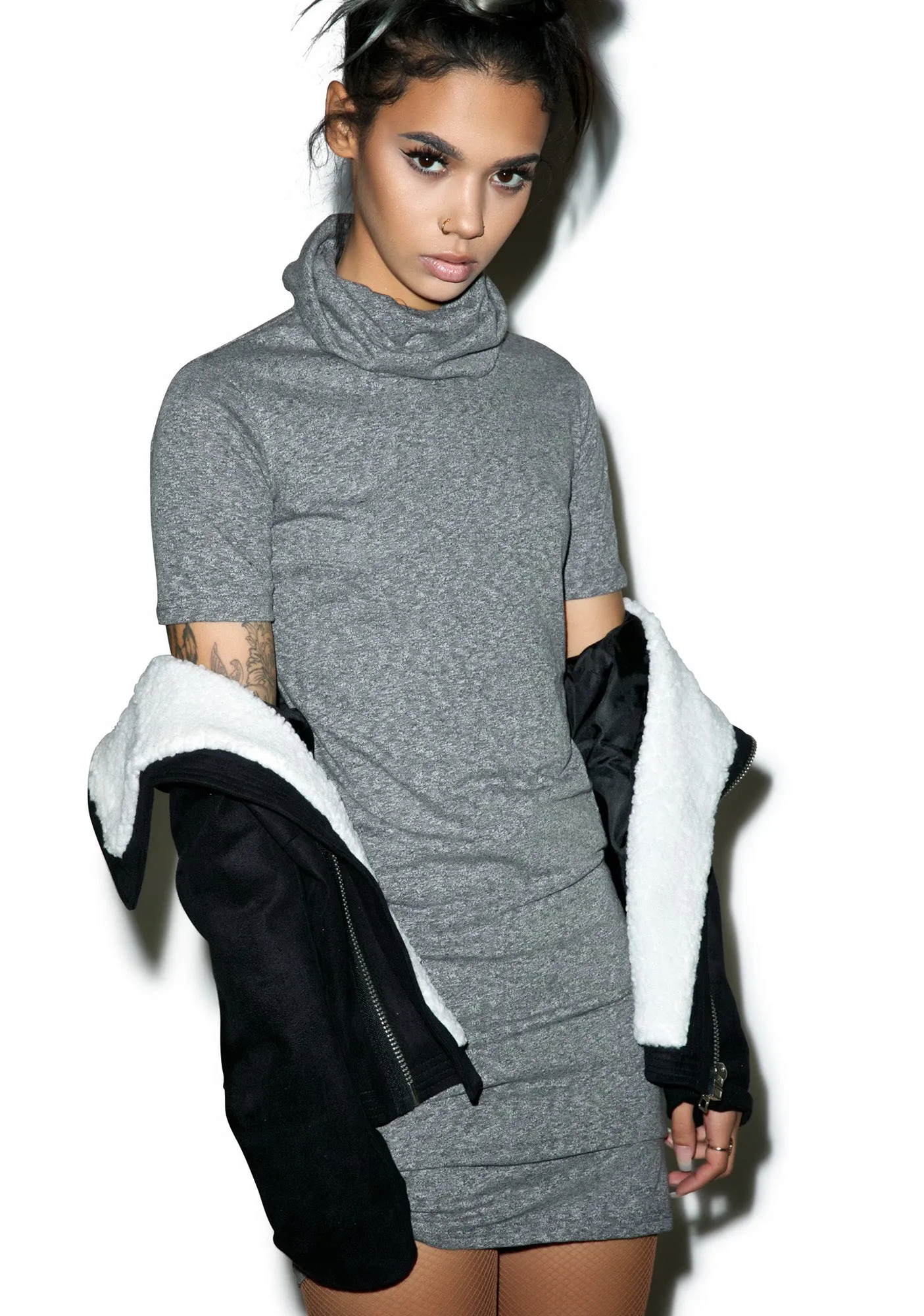 I'll Call U Back Turtleneck Dress