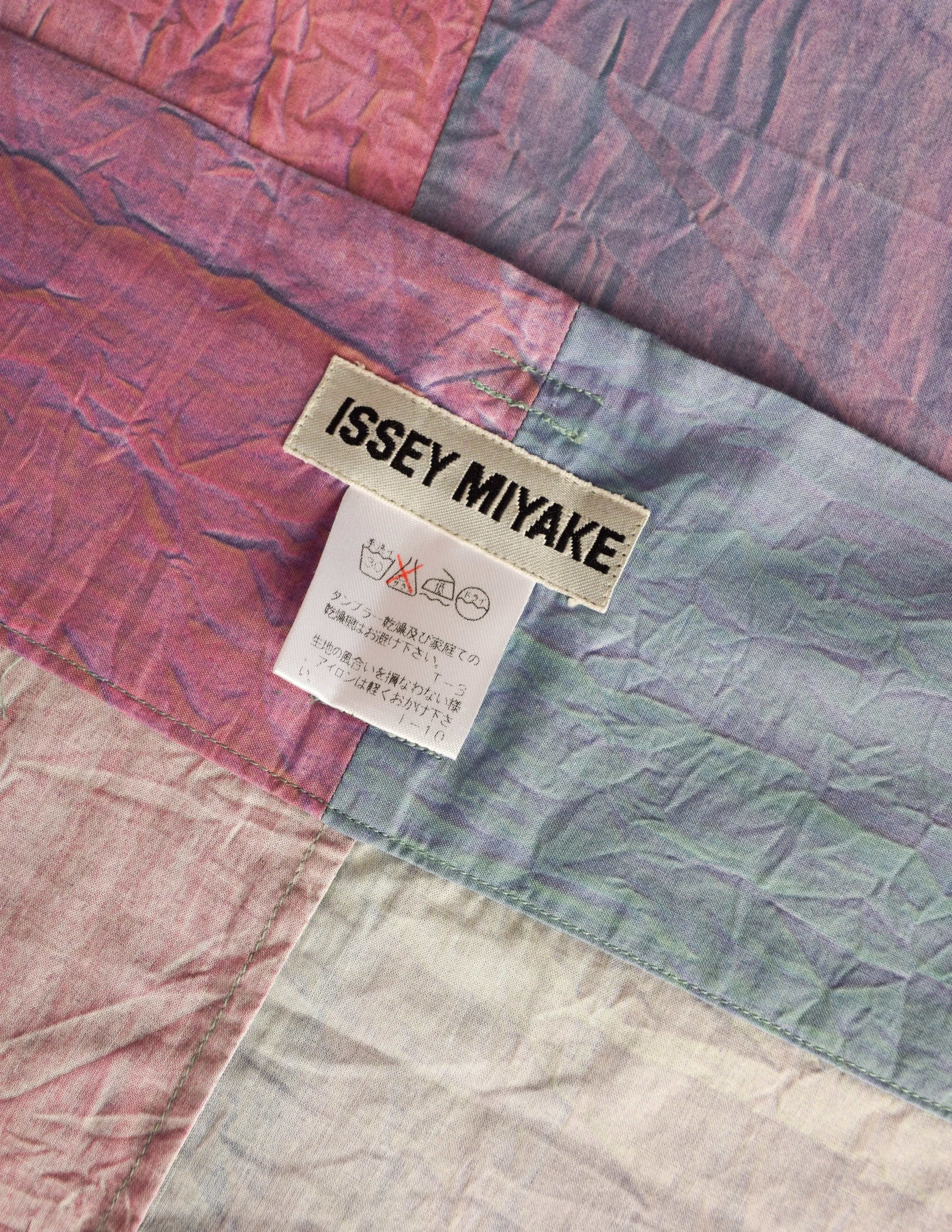 Issey Miyake Vintage Pastel Gradient Airy Cotton Wrap Skirt