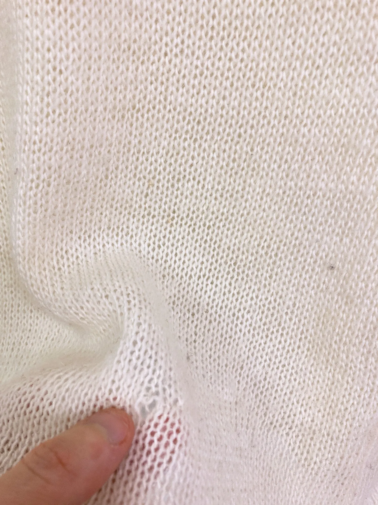 Jean Colonna cream loose knit turtleneck with extra long sleeves