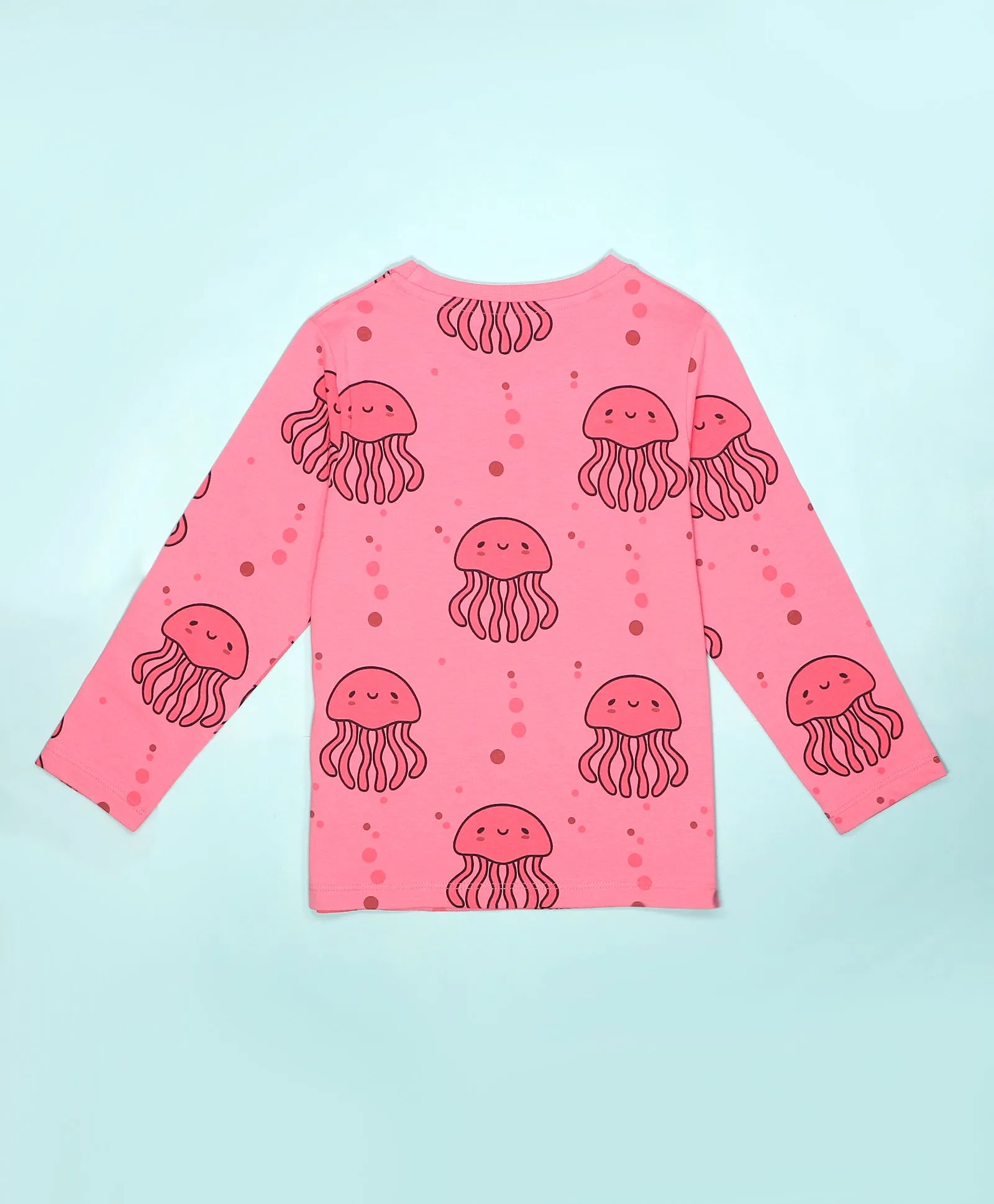 Jelly Fish Pattern Full Sleeves T-Shirt & Pajama Set