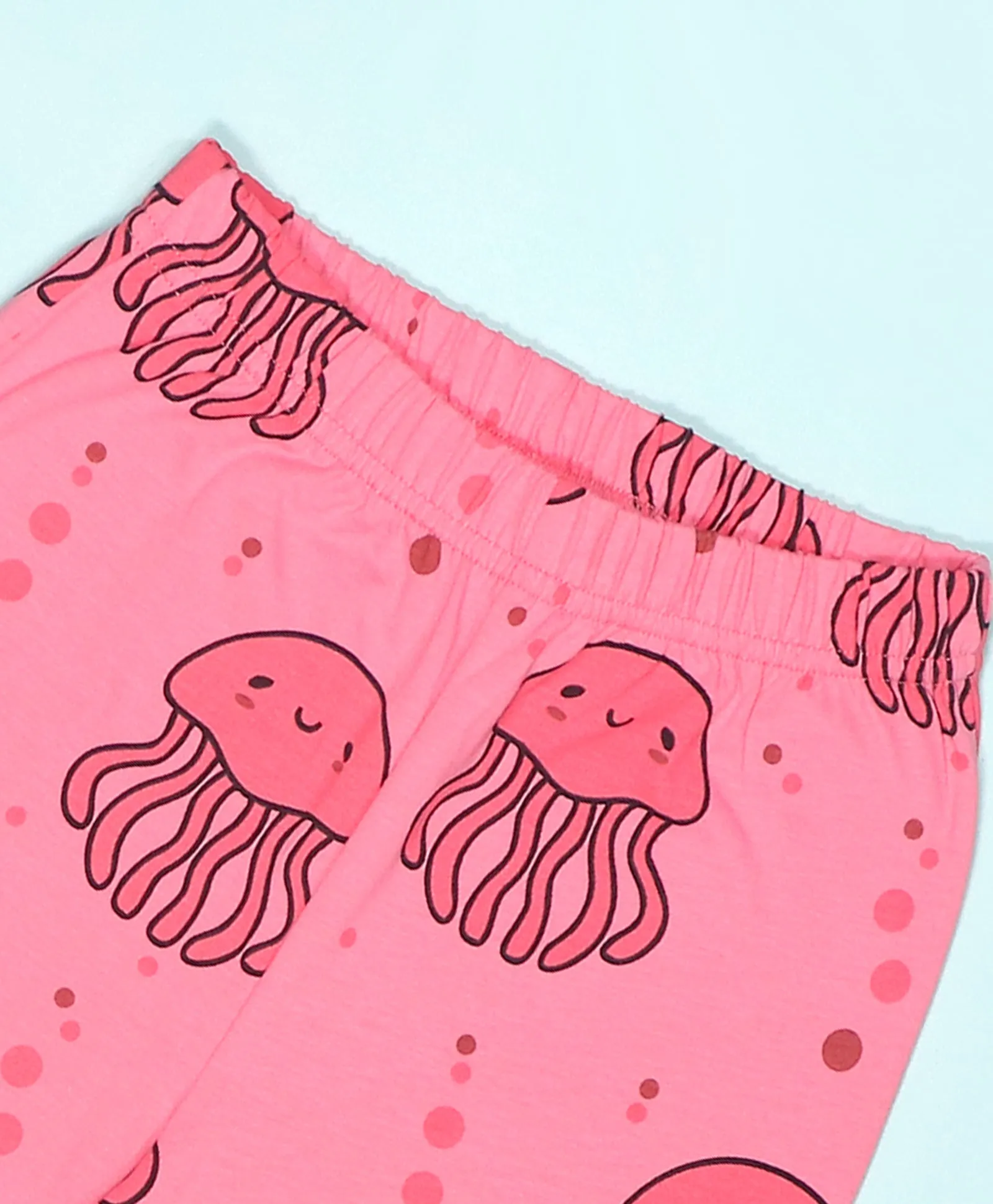 Jelly Fish Pattern Full Sleeves T-Shirt & Pajama Set