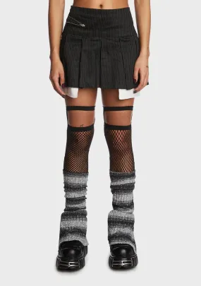 Judy Pinstripe Pleated Mini Skirt