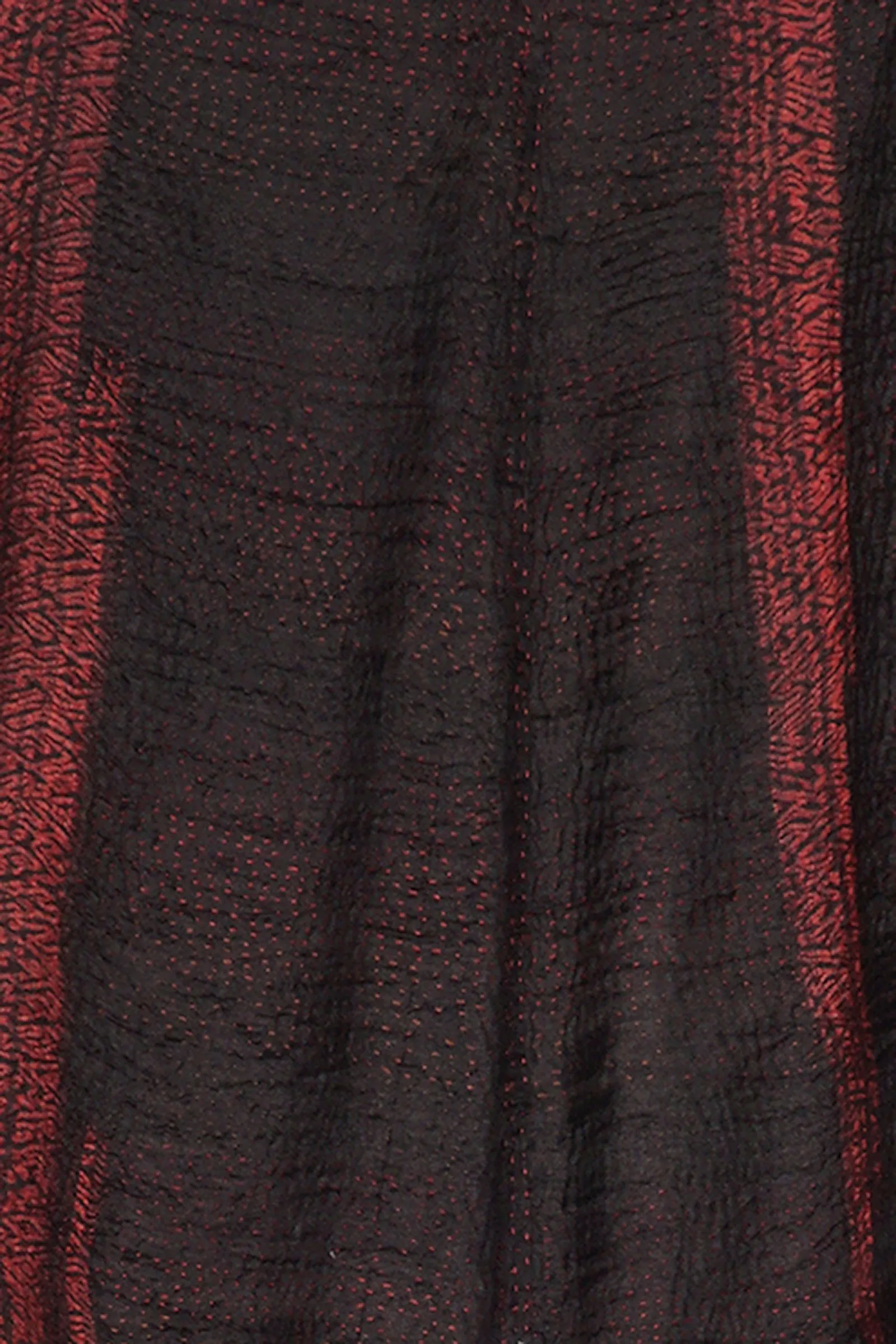 KIMONO PRINT KANTHA BACK PLEATED VEST - kp2221-red -