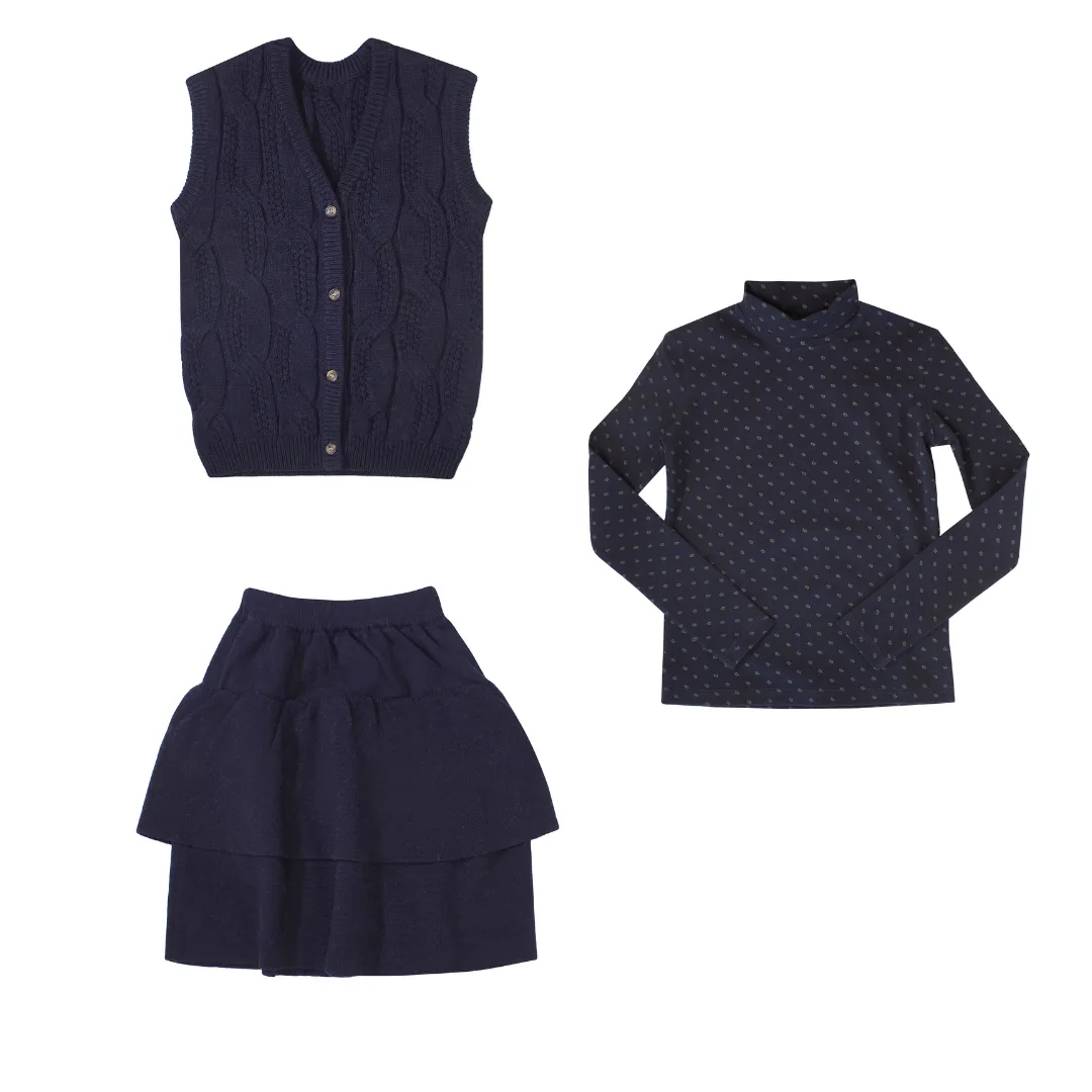 Kipp Navy Knit Skirt