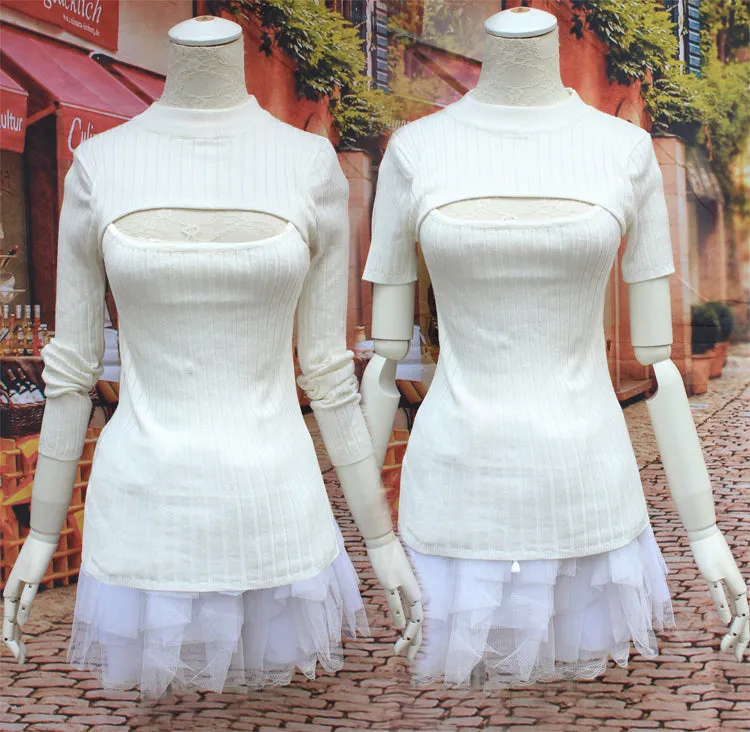love live turtleneck knitted open chest sweater cosplay