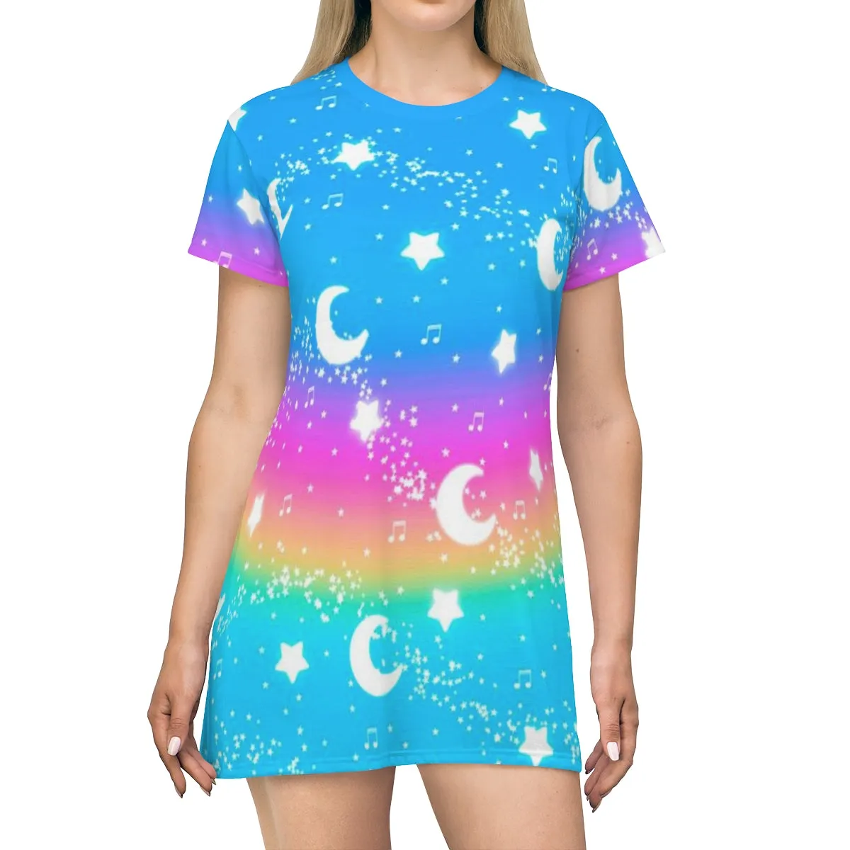 Magical Fairy Time (Rainbow Sunny Day) All Over Print T-Shirt Mini Dress