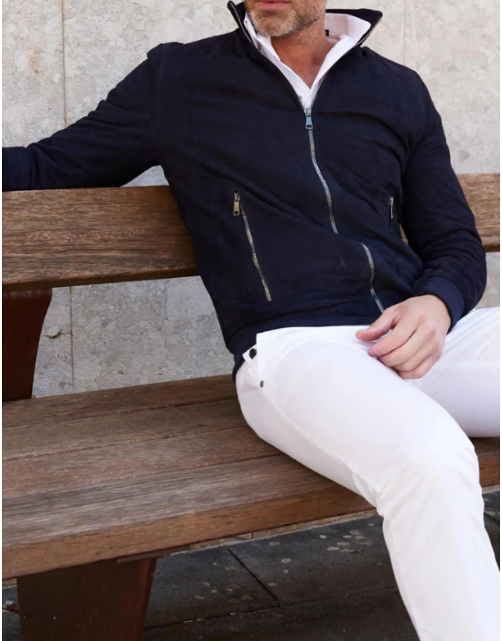 MCKINNON SUEDE LAMB LEATHER JACKET NAVY