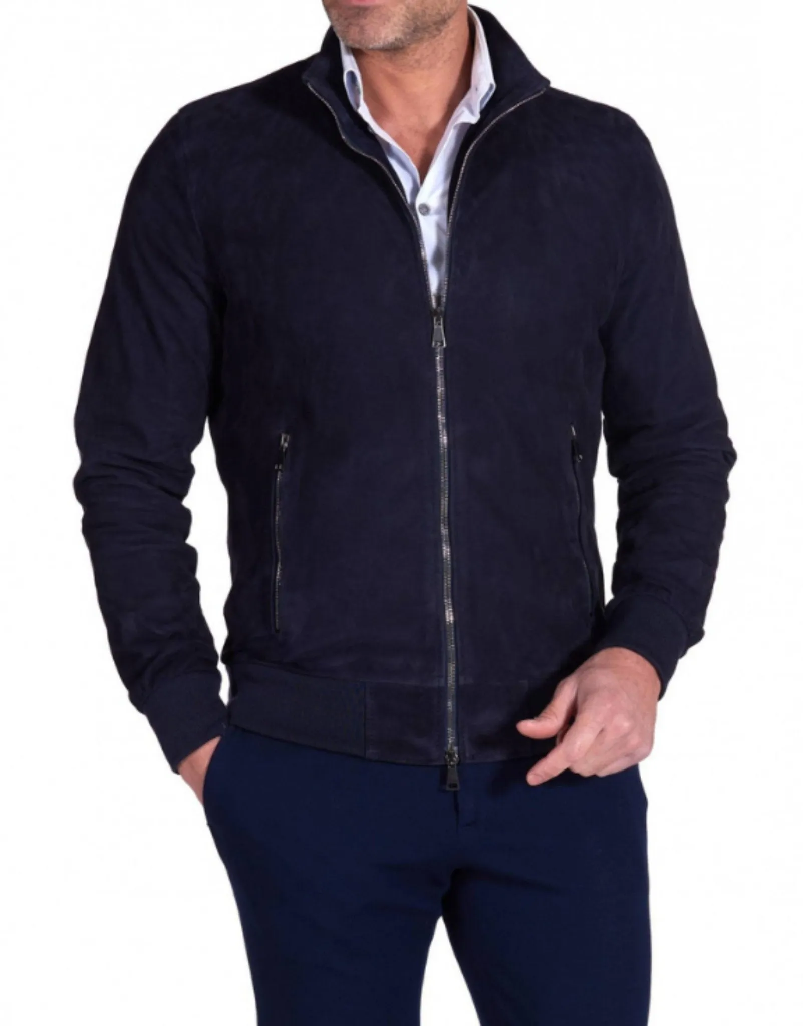 MCKINNON SUEDE LAMB LEATHER JACKET NAVY