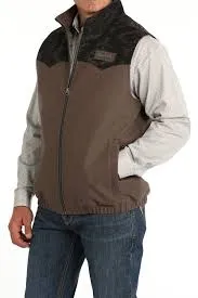 MENS CINCH CONCEALED CARRY WOOLY VEST BROWN