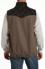 MENS CINCH CONCEALED CARRY WOOLY VEST BROWN