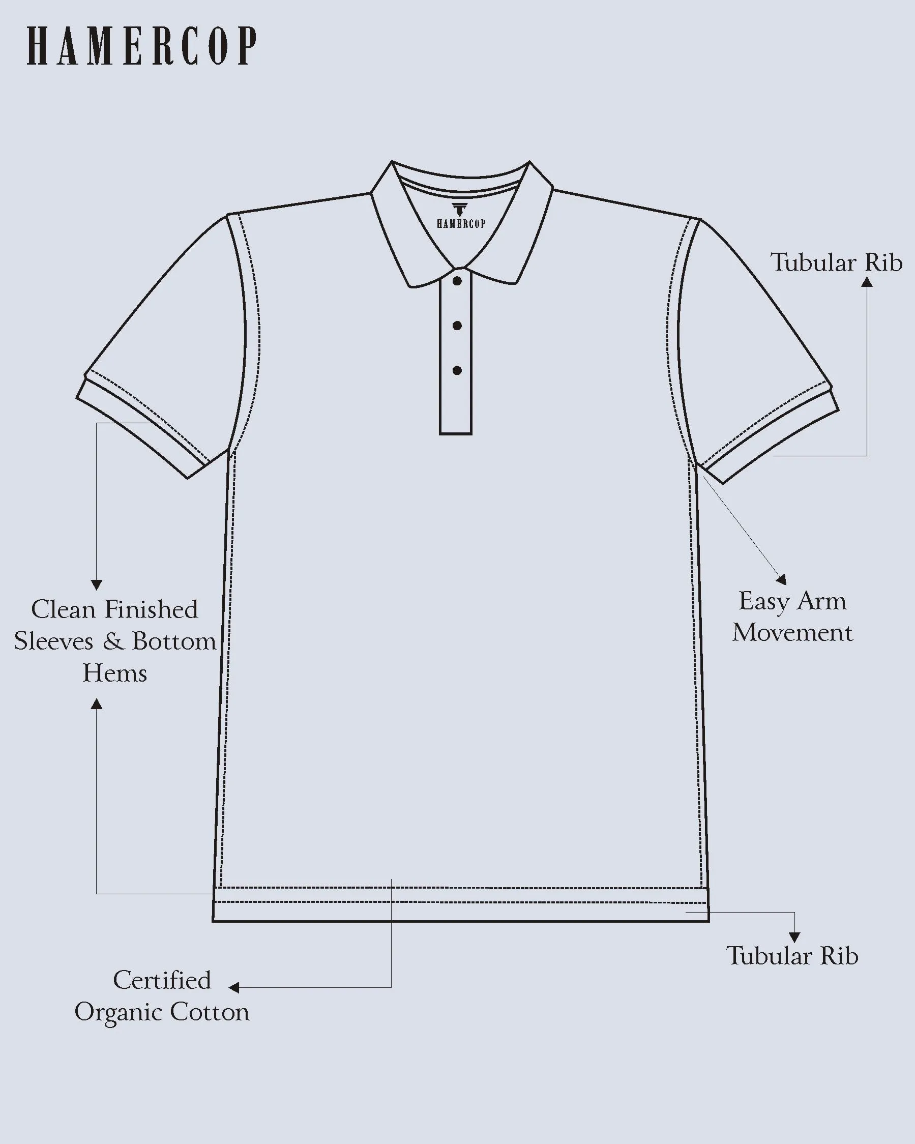 Merine Steel Gray Knitted Cotton Polo T-Shirt
