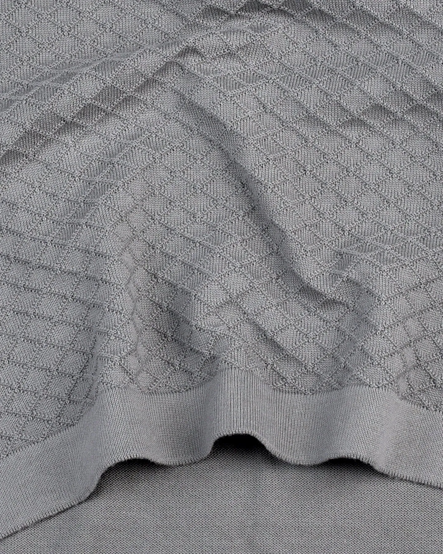 Merine Steel Gray Knitted Cotton Polo T-Shirt