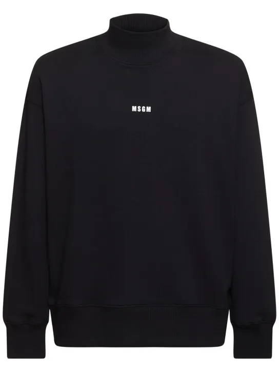 MSGM   Micro logo print turtleneck sweatshirt 
