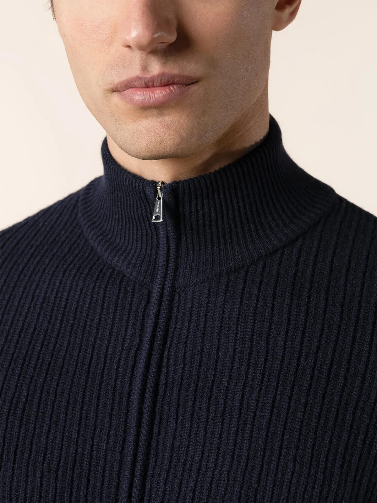 Navy Rib Vest