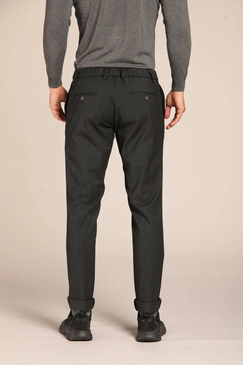 New York 1 Pinces City String pantalone chino jogger uomo in lana tecnica regular fit