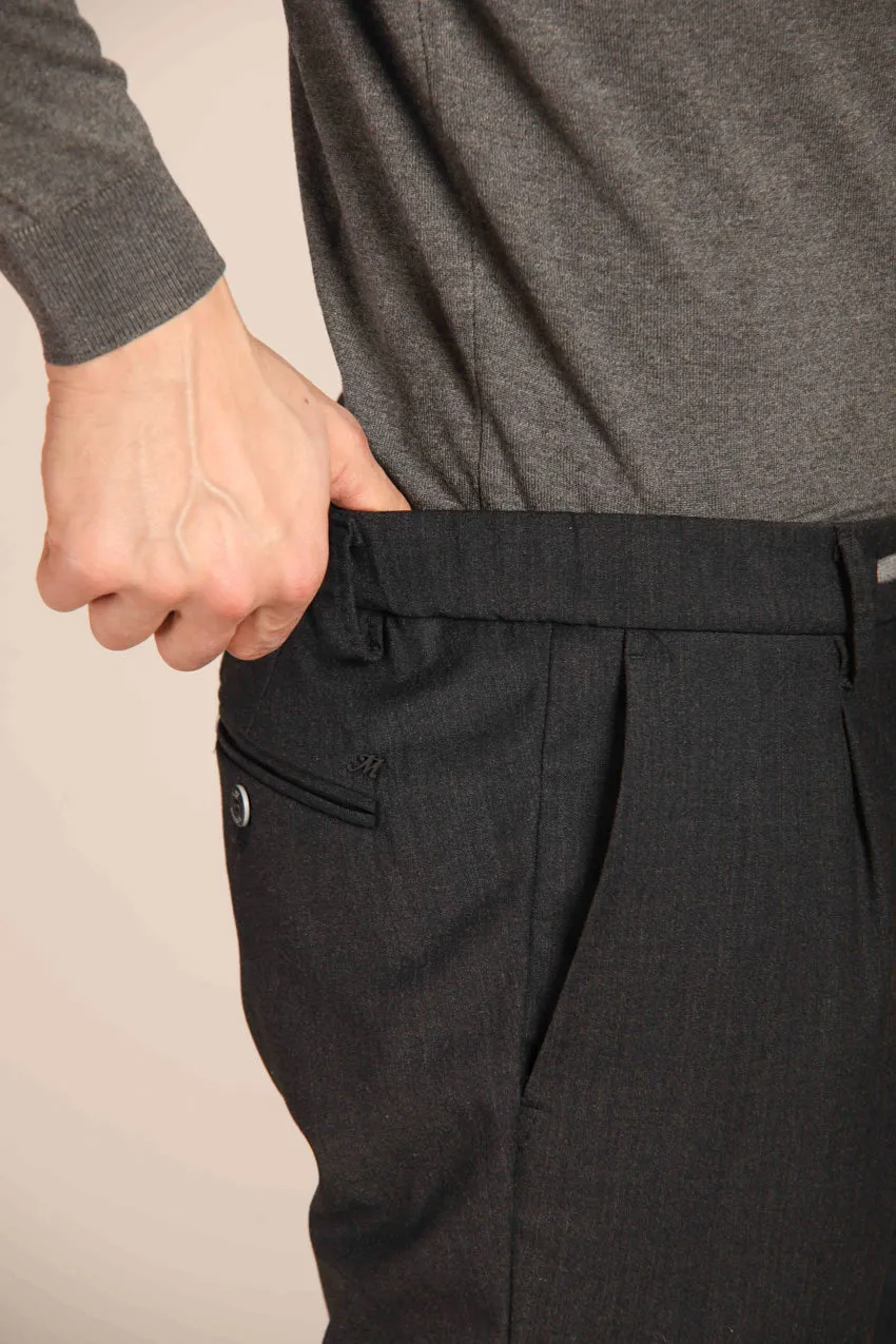 New York 1 Pinces City String pantalone chino jogger uomo in lana tecnica regular fit