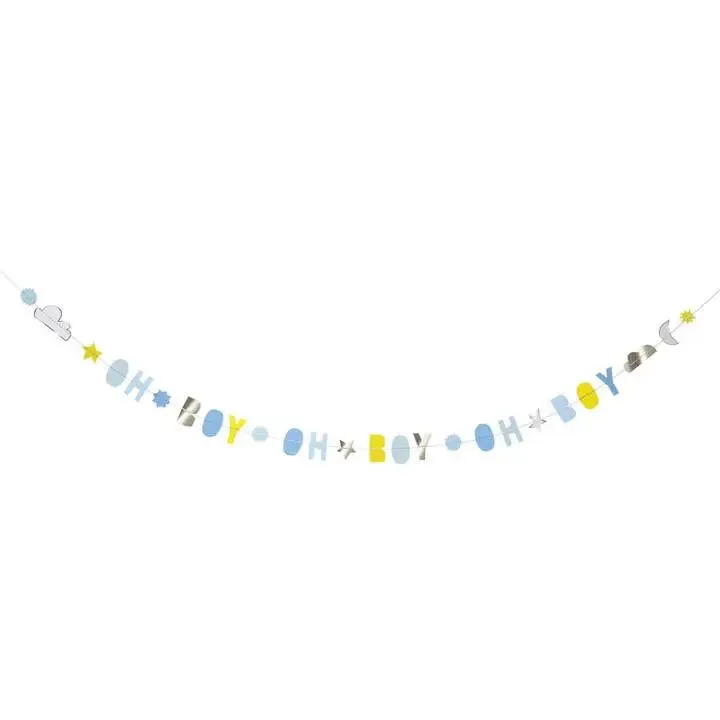 Oh Boy Garland New Baby Greeting Card