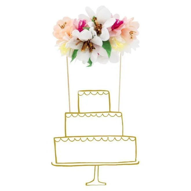 Paper Flower Bouquet Cake Topper