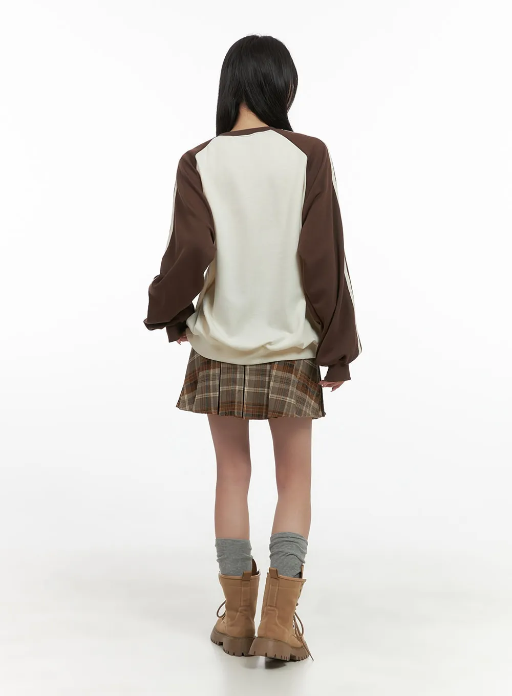 Pleated Checkered Mini Skirt CG430