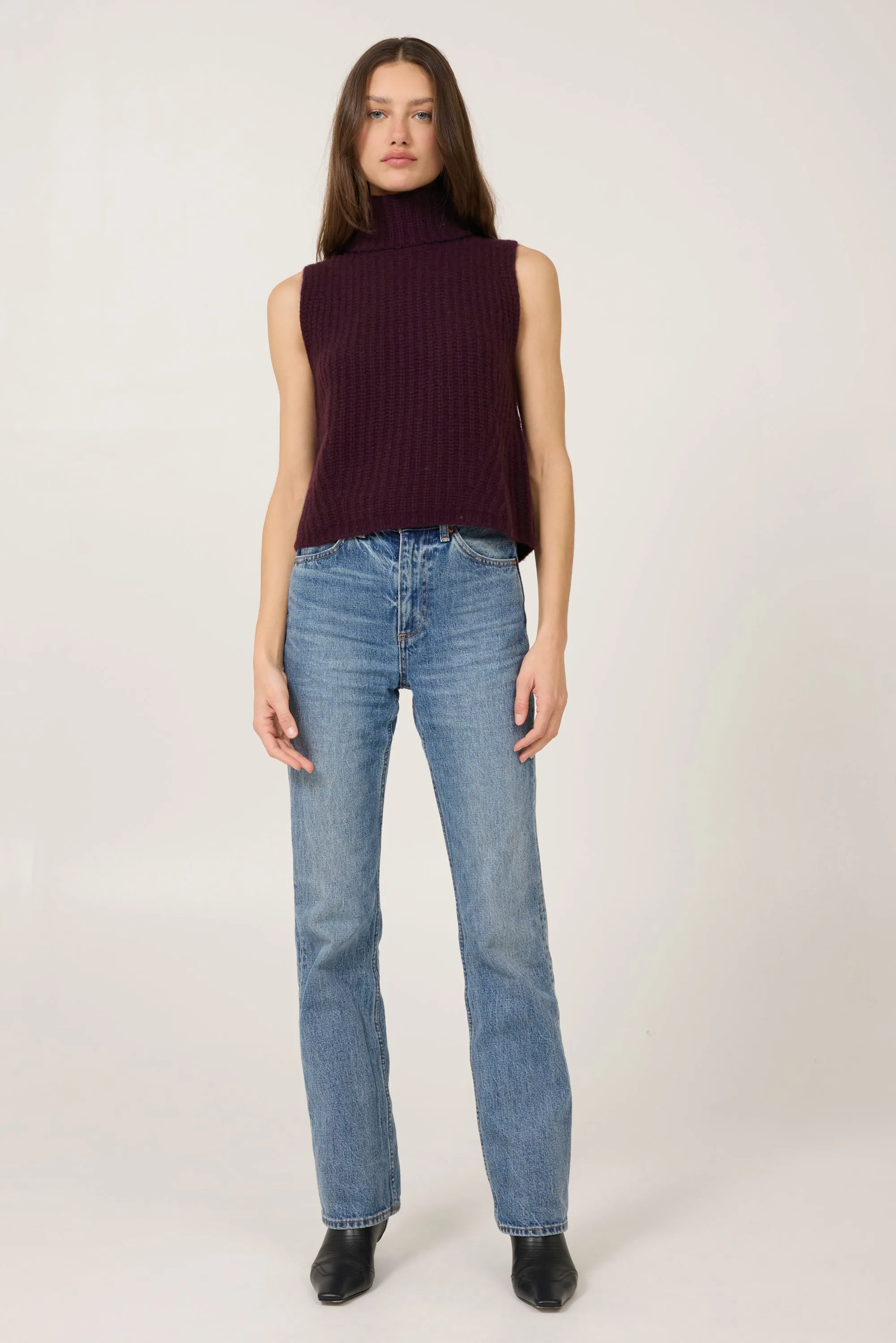 Polly Cashmere Vest - Syrah
