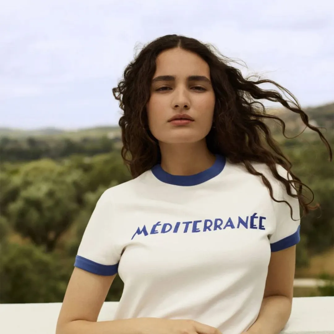 "Méditerranée" Monterlant T-Shirt (Off White Sepia)