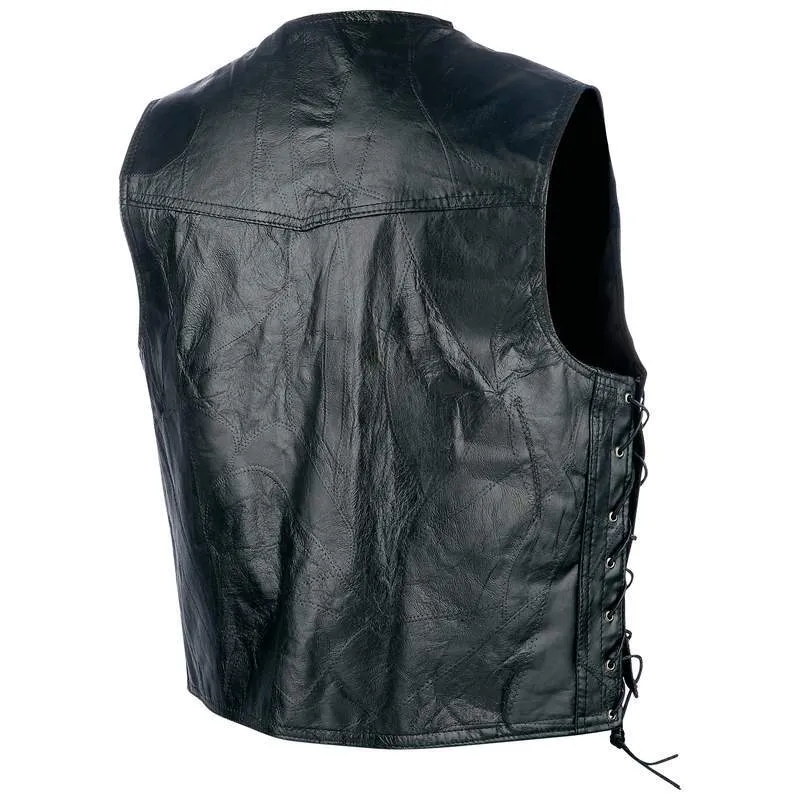 Rock leather biker vest-3x