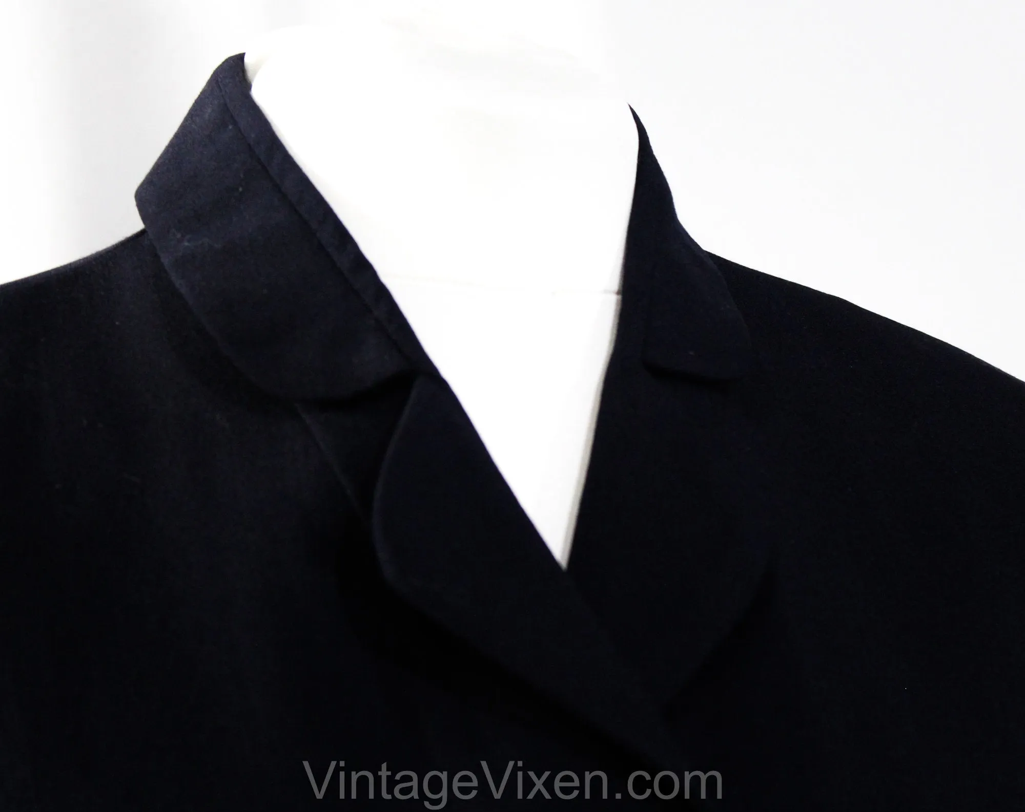 Size 2 Navy 1950s Suit - XS Small 50s Dark Blue Tailored Jacket & Fitted Skirt - Spiral Gold Buttons and Scallops - RothLeCover - Waist 24