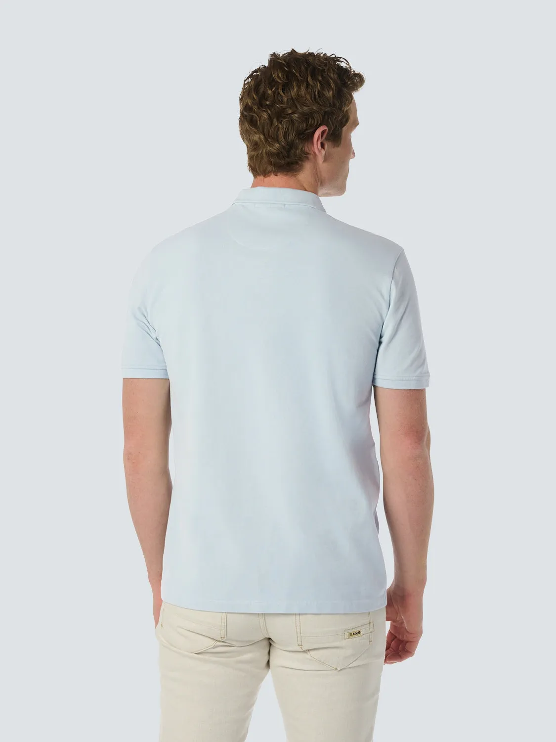 Sleek Polo Shirt with Stretch and Minimalist Design | Sky
