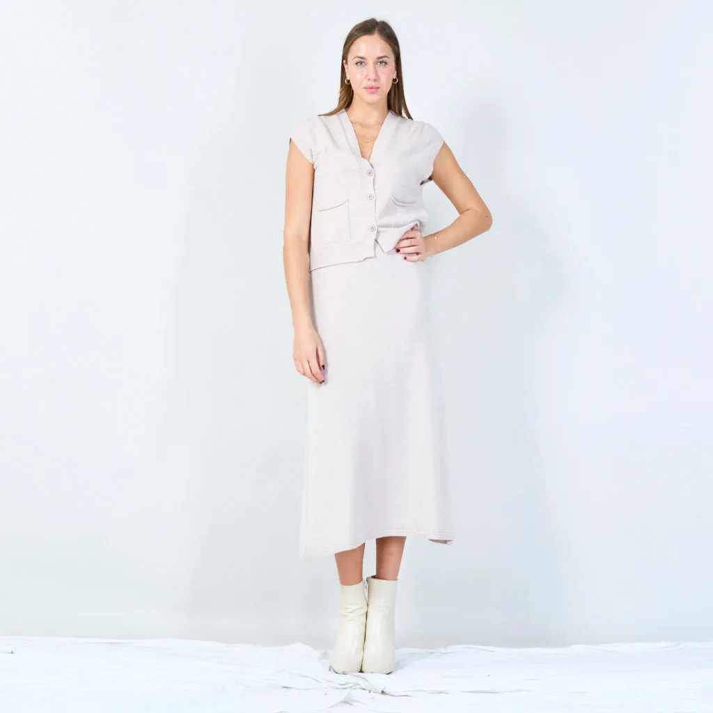 Sleeveless button-up cardigan vest wholesale