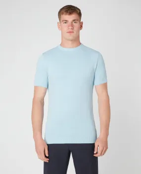 Slim Fit Knitted Cotton Crew Neck Tee