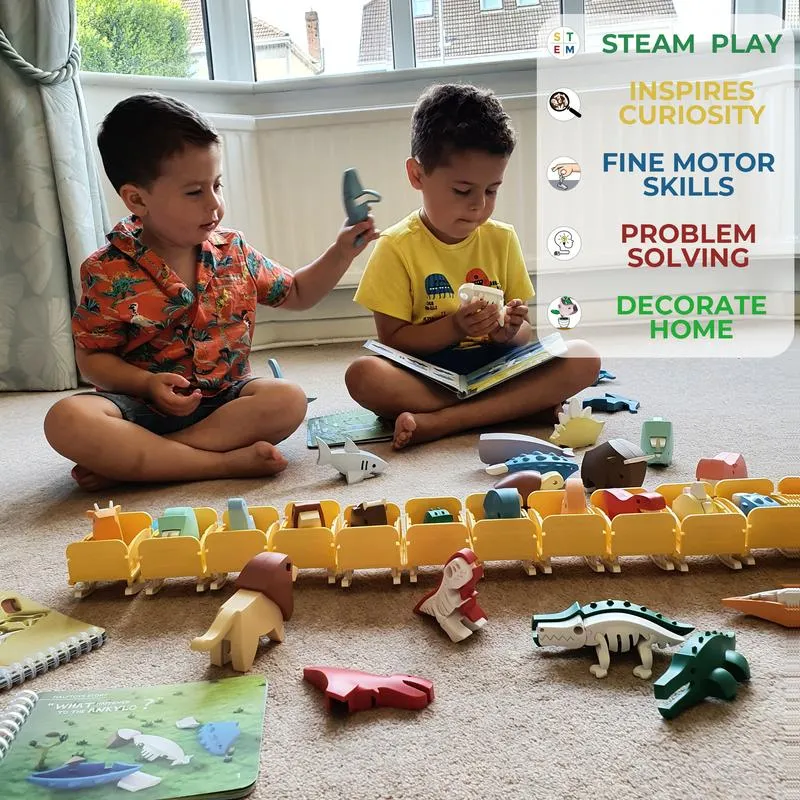 T-rex | Halftoys Magnetic 3D Jigsaw Puzzle Dinosaur Educational Toy for Age 3 