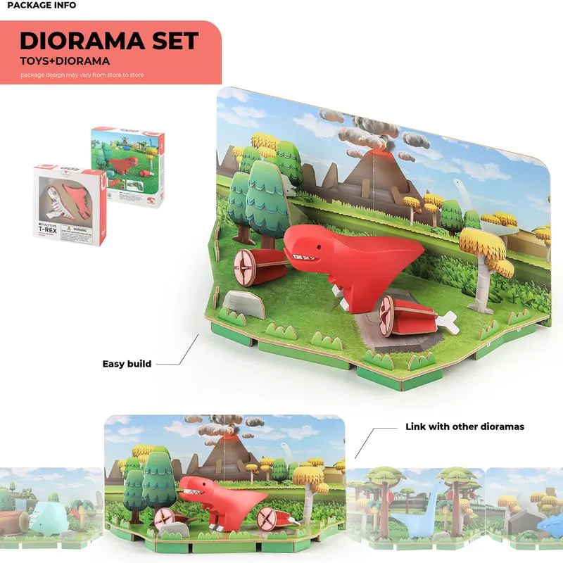 T-rex | Halftoys Magnetic 3D Jigsaw Puzzle Dinosaur Educational Toy for Age 3 