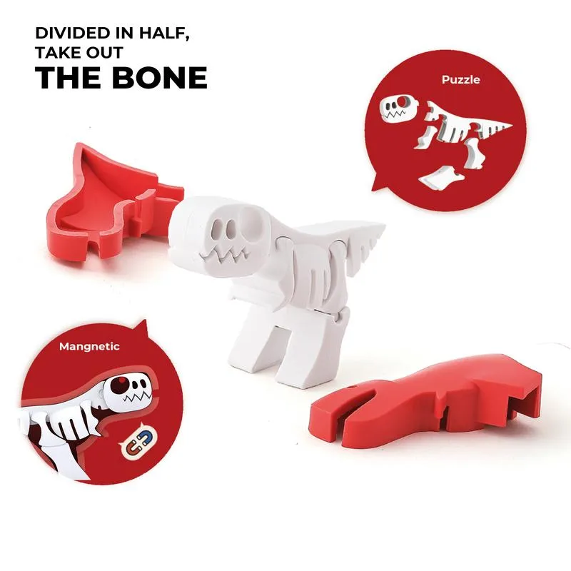 T-rex | Halftoys Magnetic 3D Jigsaw Puzzle Dinosaur Educational Toy for Age 3 