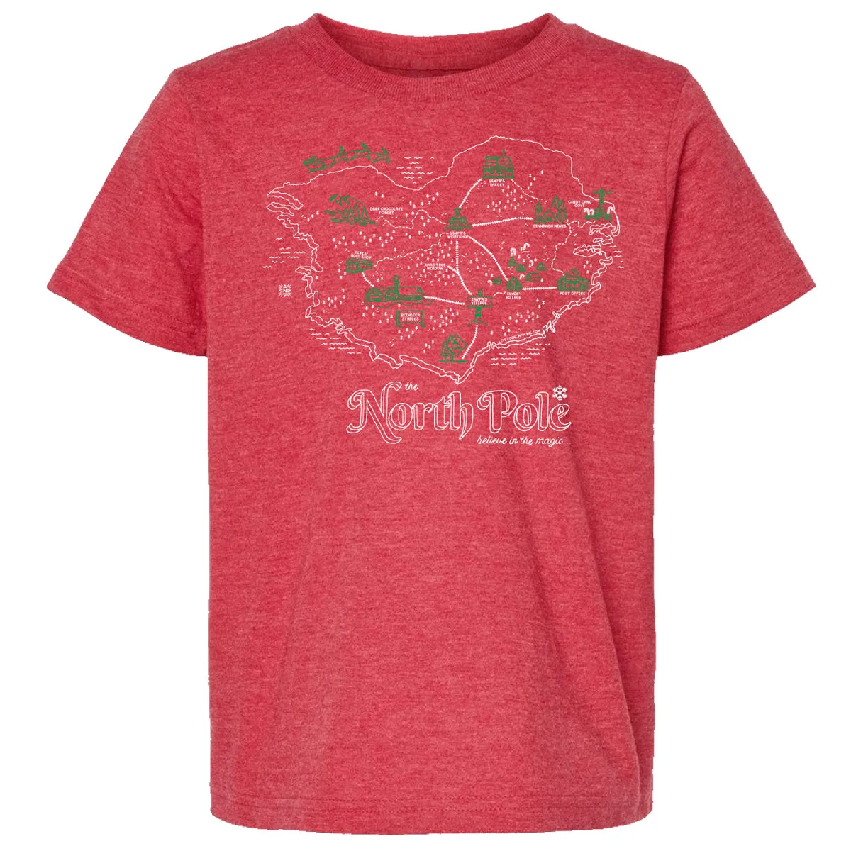 The North Pole Map Youth T-Shirt