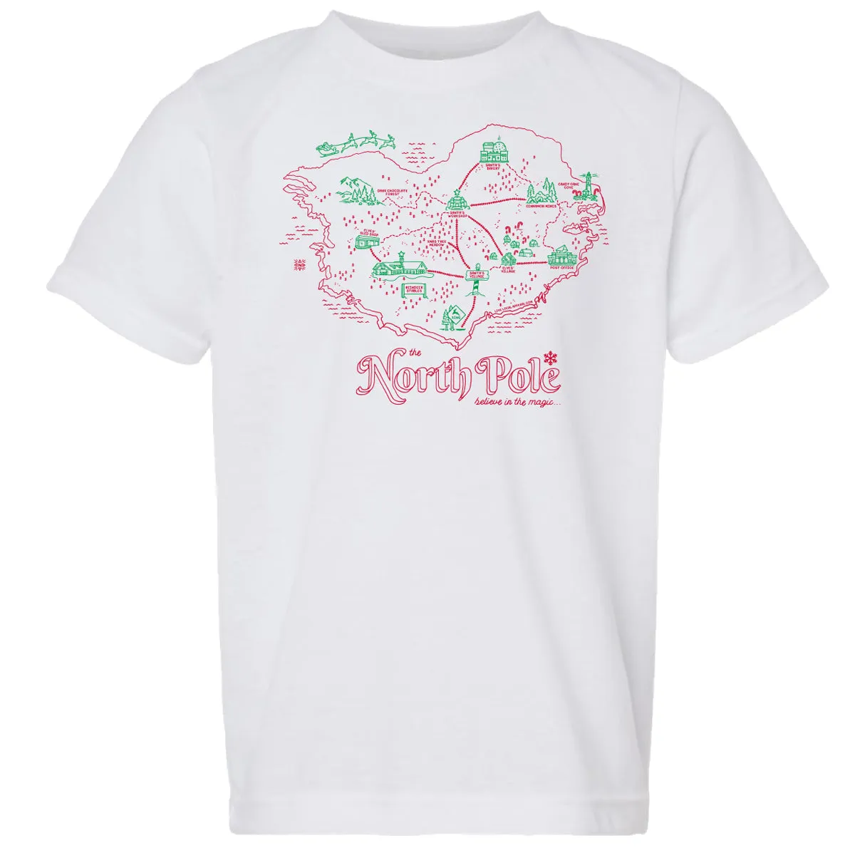 The North Pole Map Youth T-Shirt