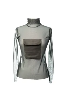 Tulle Turtleneck Top