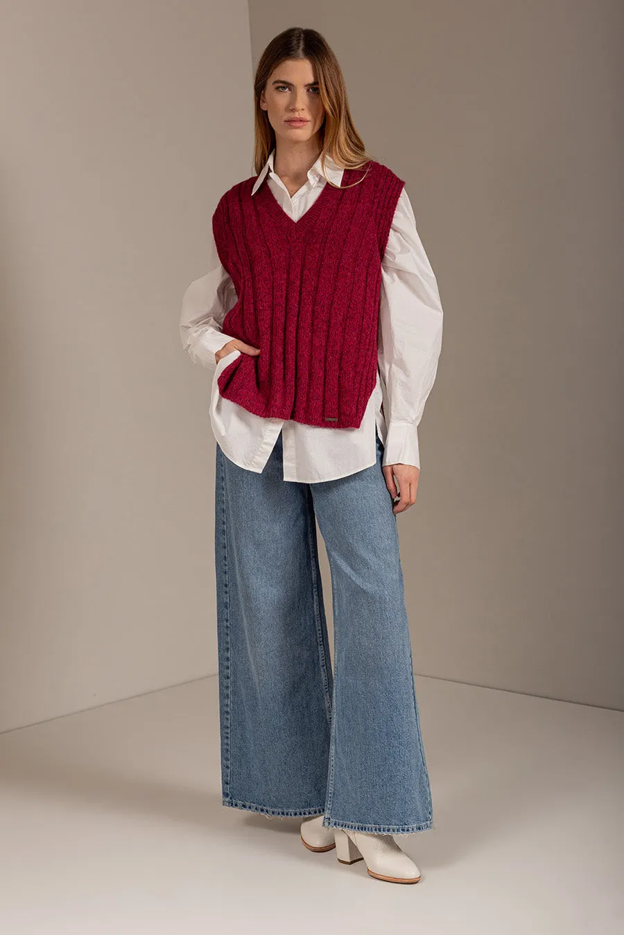 Ubeth Vest Baby Alpaca Color Multired