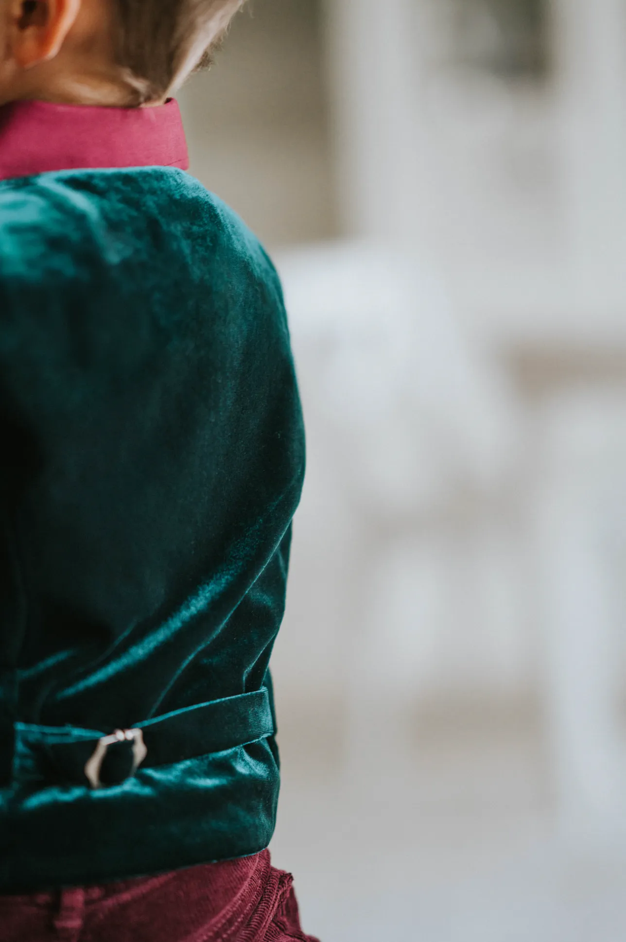 Very Merry Evergreen Velvet Boys Vest