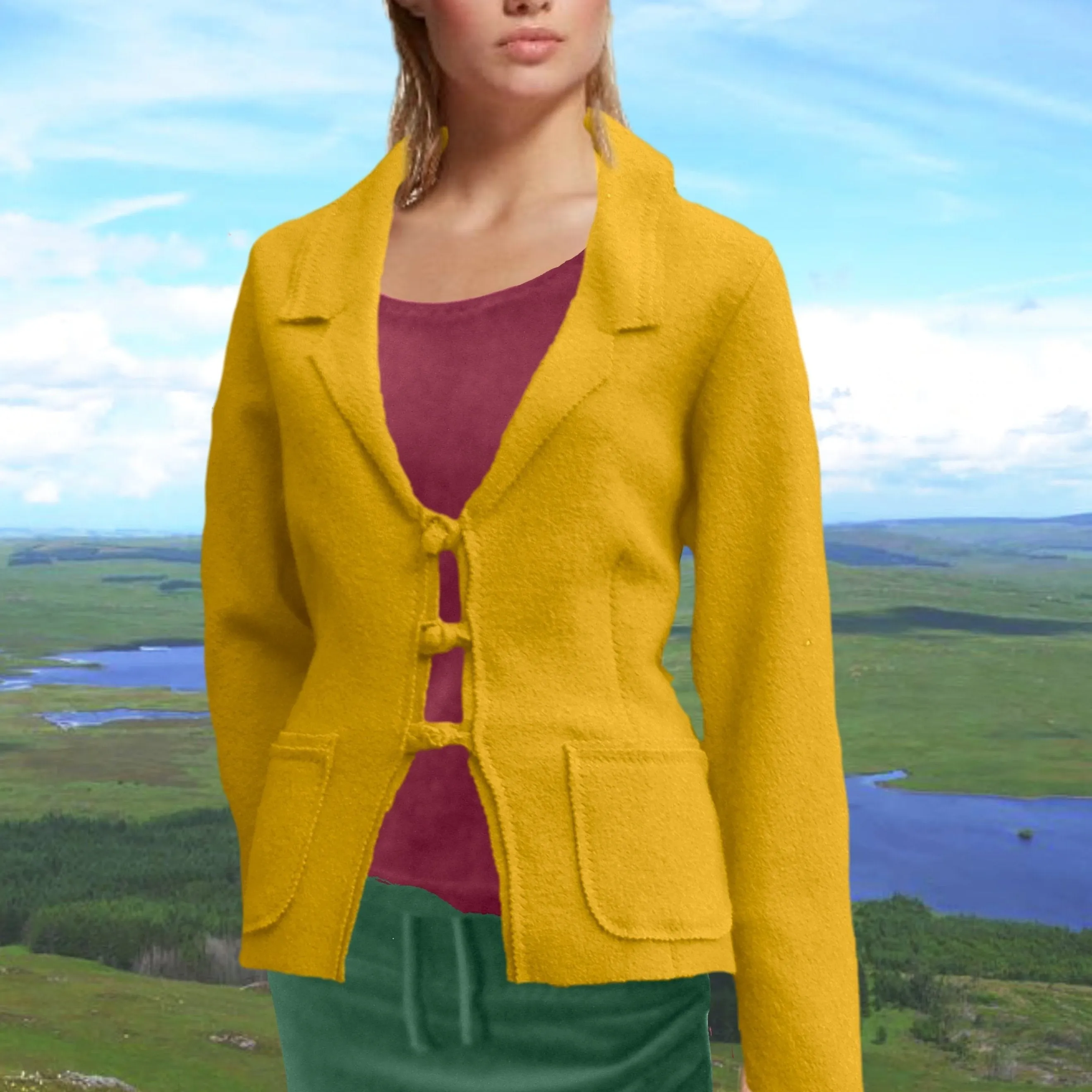 Vest-colbert van gekookte wol, boiled wool vest-jacket