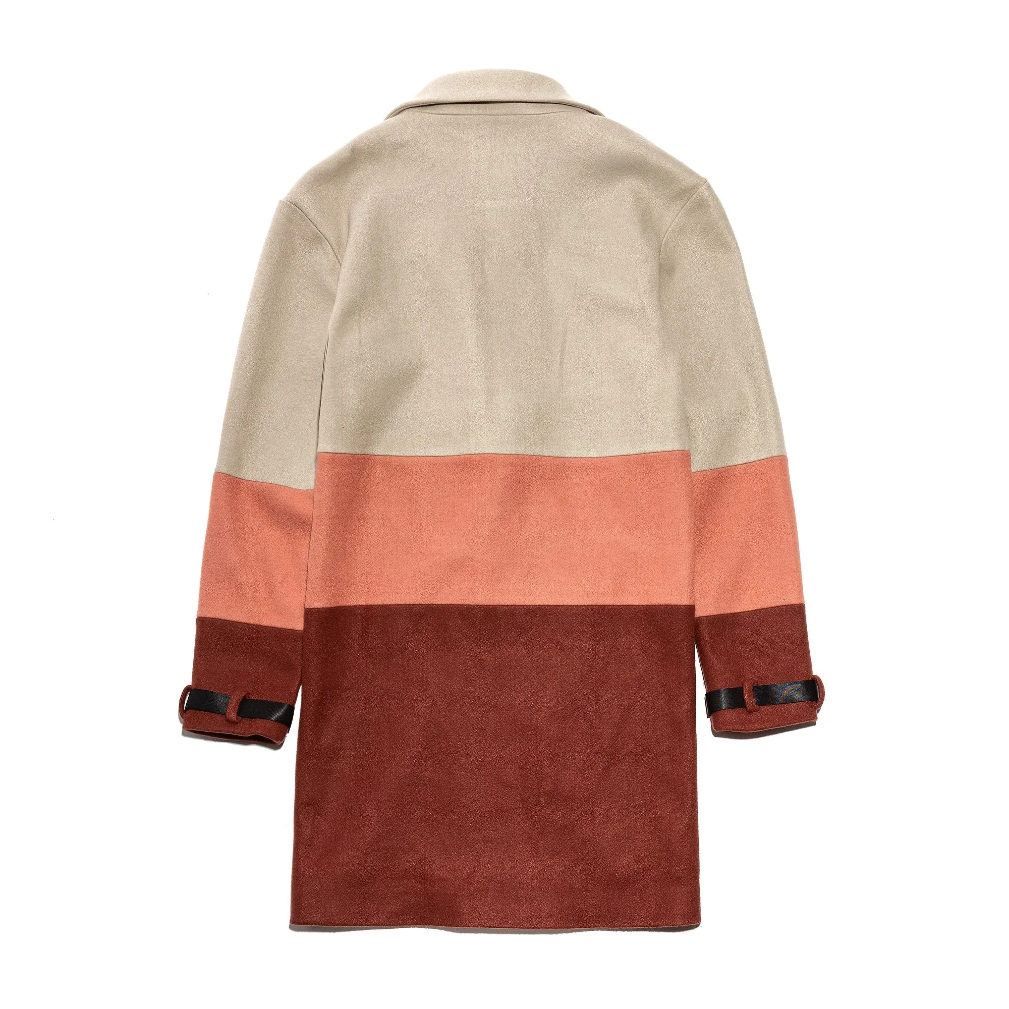 Vie Riche Removable Fur 3 Tone Overcoat (Clay)