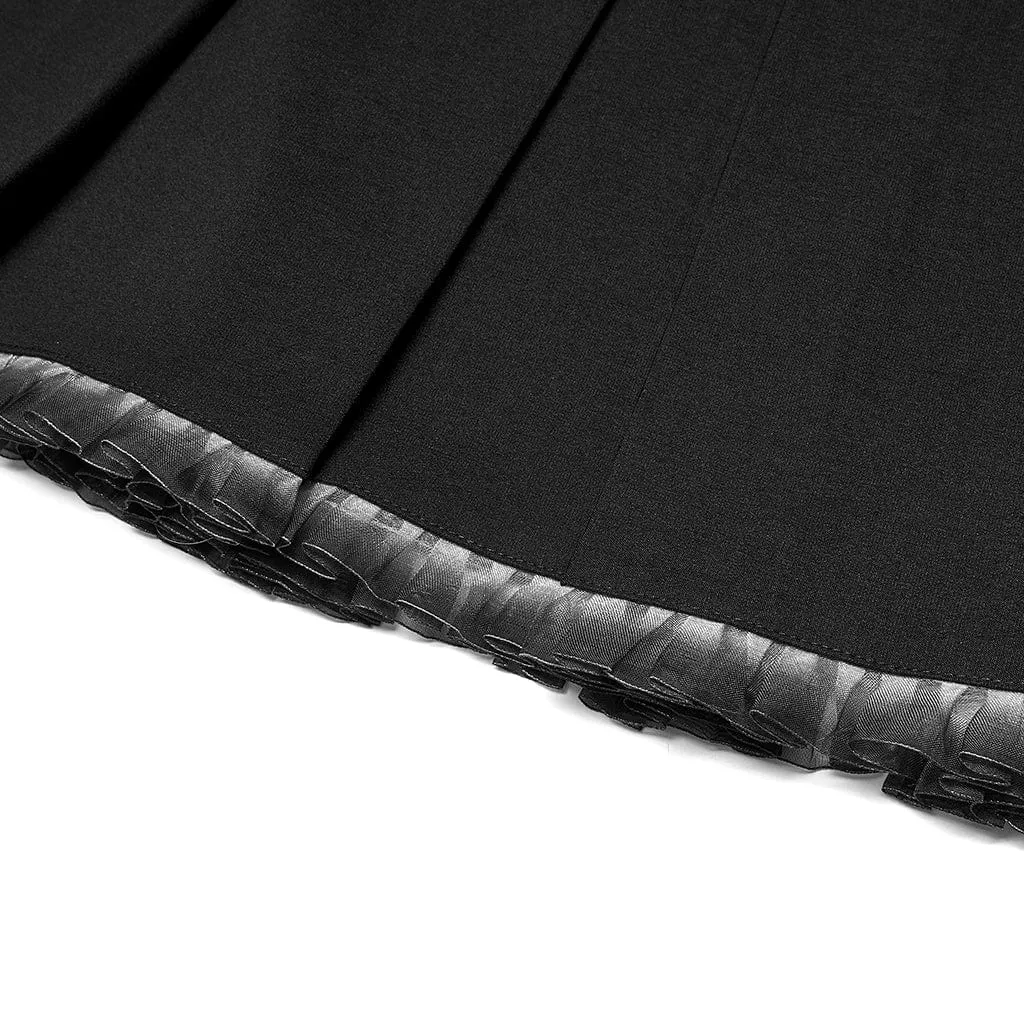 Women's Grunge Crisscross Short Pleated Skirt