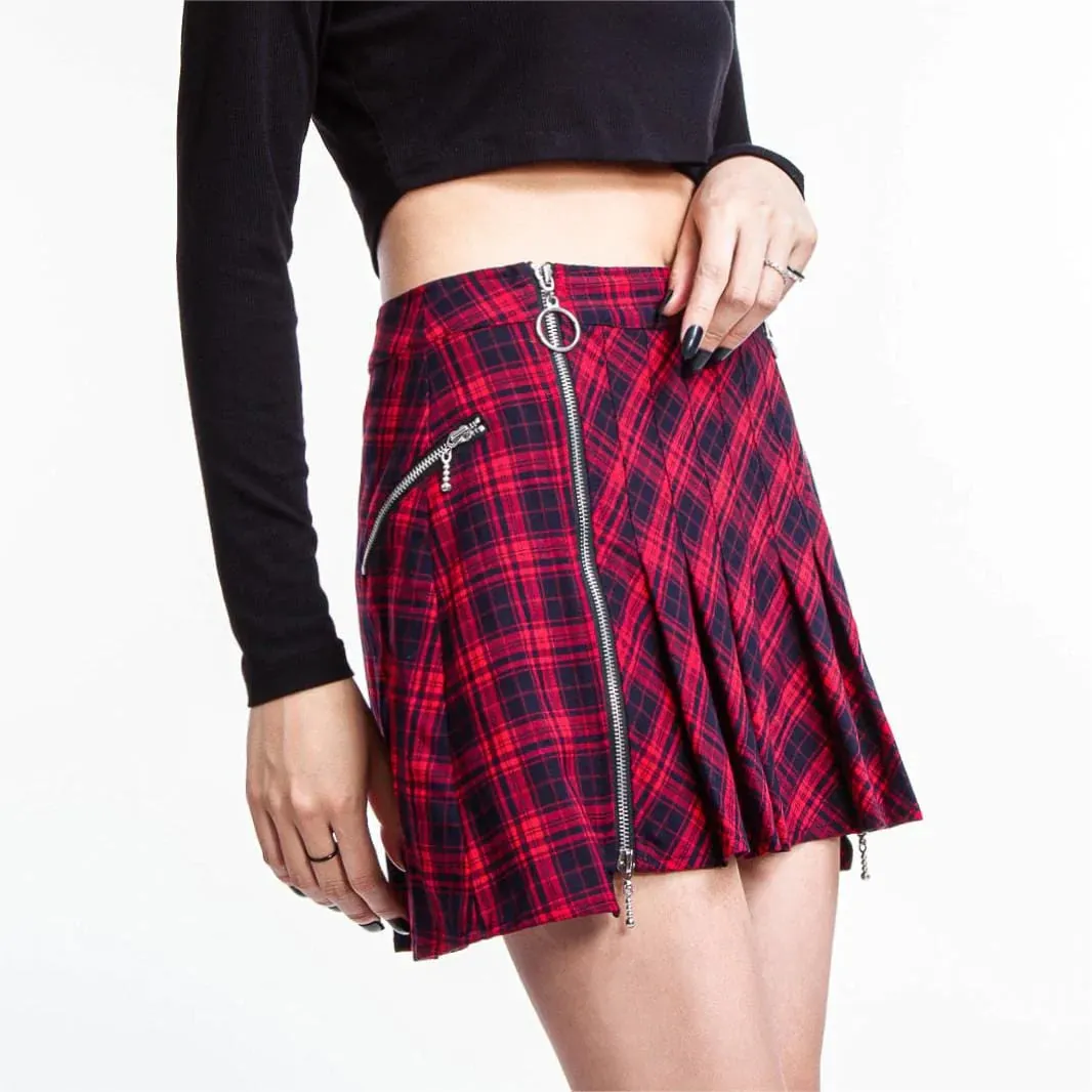 Women's Grunge Plaid Pleated Skirt